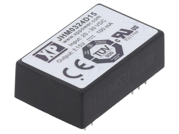 Convertor DC/DC 3W 15V/-15V THT