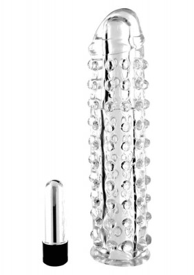 Bubico - Prelungitor penis din silicon cu vibrații, 17 cm foto