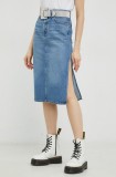Levi&#039;s fustă din denim midi, dreaptă