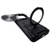Husa spate TPU si policarbonat negru, inel si protectie camera, pentru Honor Magic6 Pro