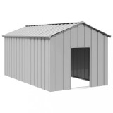 VidaXL Casă pentru c&acirc;ini cu acoperiș 114x202x101 cm oțel galvanizat