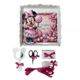 Cumpara ieftin Tavita Turta cu 6 Piese - Minnie si Acadele - TPT59 Alb cu Roz Inchis