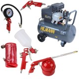 Cumpara ieftin Pachet compresor de aer 50l 1.8kW 220V si set de 5 scule pneumatice