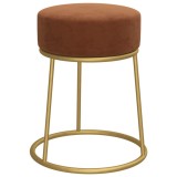 Cumpara ieftin Taburet rotund, maro, catifea