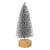 Brad Decorativ Glitter, Argintiu, Lemn, 17cm, Oem
