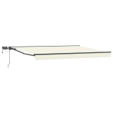 vidaXL Cadru manual de marchiză cu LED-uri Crem 4 &times; 3,5 m 3420858