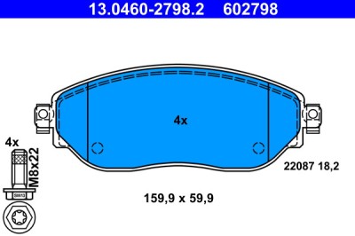 ATE 13.0460-2798.2 set placute frana,frana disc foto