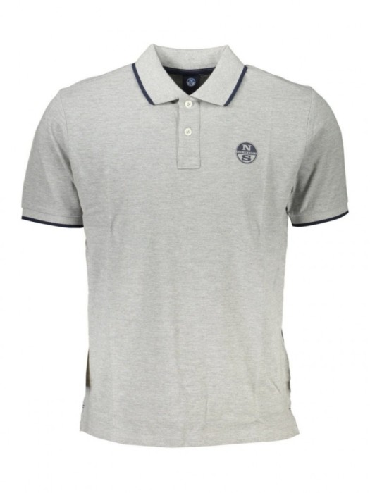 Tricou polo barbati, cu mini logo brodat, Regular fit, Gri, S