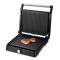 Grill electric Heinner, 2000 W, maner rece, 29 x 23 cm, Negru/Argintiu