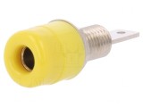 Soclu banană galben 4mm 32A nichelat pe panou