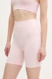 P.E Nation pantaloni scurți de antrenament Restore Seamless culoarea bej, neted, high waist, 243S296