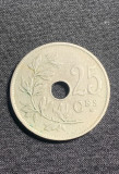 Moneda 25 centimes 1908 Belgia, Europa