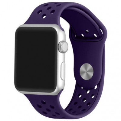 Curea iUni compatibila cu Apple Watch 1/2/3/4/5/6/7, 42mm, Silicon Sport, Purple foto