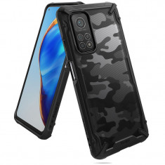 Husa Plastic - TPU Ringke Fusion X pentru Xiaomi Mi 10T 5G / Xiaomi Mi 10T Pro 5G, Camo, Neagra XDXI0018