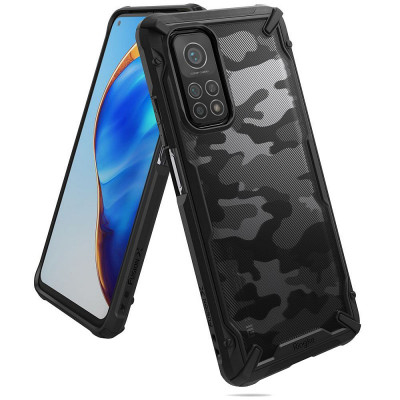 Husa Plastic - TPU Ringke Fusion X pentru Xiaomi Mi 10T 5G / Xiaomi Mi 10T Pro 5G, Camo, Neagra XDXI0018 foto