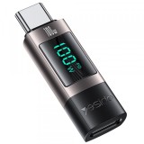 Adaptor Date si Incarcare USB-C - USB-C Yesido GS24 Display, Gri