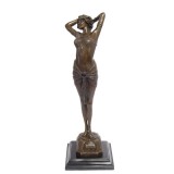 Dansatoare trezita - statueta din bronz pe soclu din marmura JK-17