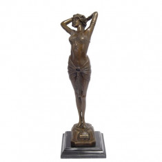 Dansatoare trezita - statueta din bronz pe soclu din marmura JK-17