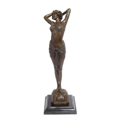 Dansatoare trezita - statueta din bronz pe soclu din marmura JK-17 foto