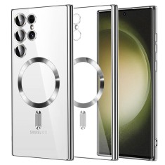 Husa premium Samsung Galaxy S23 Ultra Techsuit Luxury Crystal MagSafe, argintiu foto