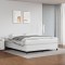 vidaXL Pat box spring cu saltea, alb, 180x200 cm, piele ecologică 3144621