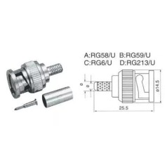 Mufa BNC RG59 tata sertizare