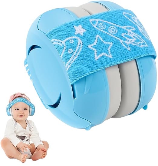 Casti antifonice pentru copii si bebelusi 3-36 luni WePro Store, protectie auditiva in medii zgomotoase, sistem de prindere sigur pentru fontanela, be
