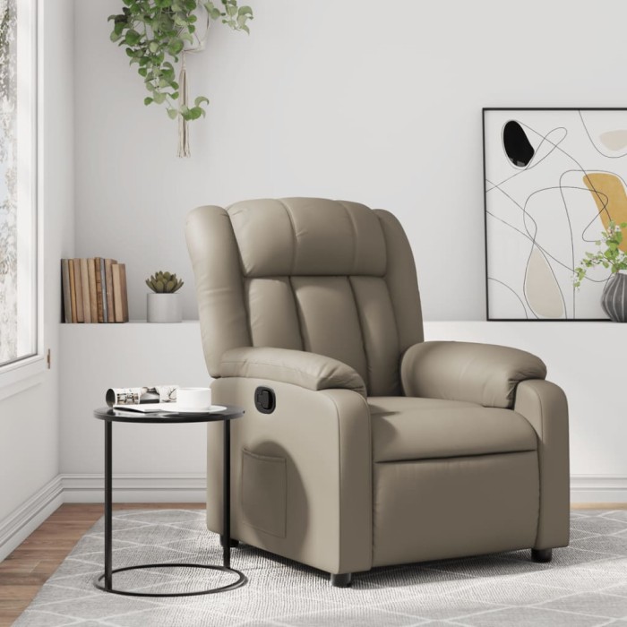 vidaXL Fotoliu rabatabil, cappuccino, piele ecologică 373566