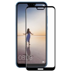 Folie Protectie Ecran OEM pentru Huawei P20 Lite, Sticla securizata, Full Face, 5D, Neagra foto