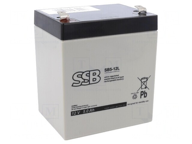 Baterie plumb-acid 12V 5Ah AGM fără &icirc;ntreținere