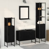 Cumpara ieftin Set de mobilier pentru baie 4 buc. Negru 33 x 33 x 185,5 cm