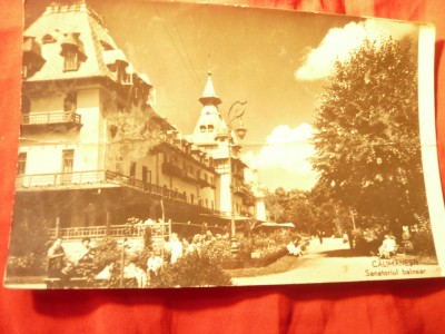 Ilustrata RPR Fotografie Calimanesti Sanatoriul Balnear circ.1960 ,pliu central foto