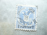 Timbru Austria 1888 posta in Levant - Stema 1piastru/10kr stamp., Stampilat