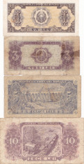 ROMANIA 1, 3, 5, 10, 25, 100 LEI 1952 UZATE, F foto