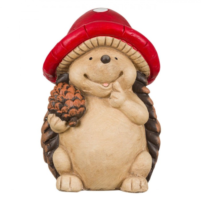 Decorațiune Grădină Ceramică, Arici, Pălărie Ciupercă, 18x16x30cm