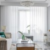 Set perdea tesatura in cu rejansa tip creion, Monaco, Madison, 200x265 cm, Alb, 2 buc