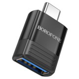ADAPTOR Borofone &quot;BV18&quot; , USB 3.0 (M) to USB Type-C (T), corp metalic, negru &quot;6941991104015&quot; (timbru verde 0.18 lei)
