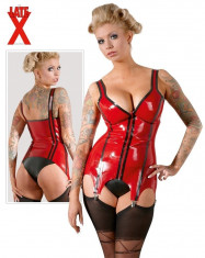 Corset Latex Rosu foto