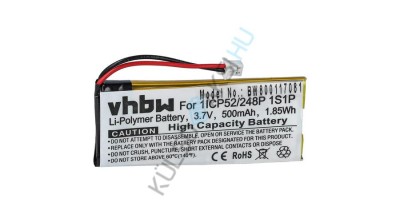 &amp;Icirc;nlocuire baterie pentru căști fără fir VHBW pentru Sena 1ICP52/248P 1S1P - 500 mAh 3,7 V Li-polimer foto