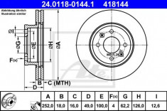 Disc frana KIA PICANTO (BA) (2004 - 2011) ATE 24.0118-0144.1 foto