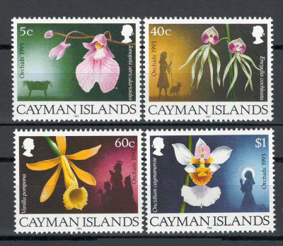 Cayman Islands 1993 Mi 694/97 MNH, nestampilat - Orhidee foto