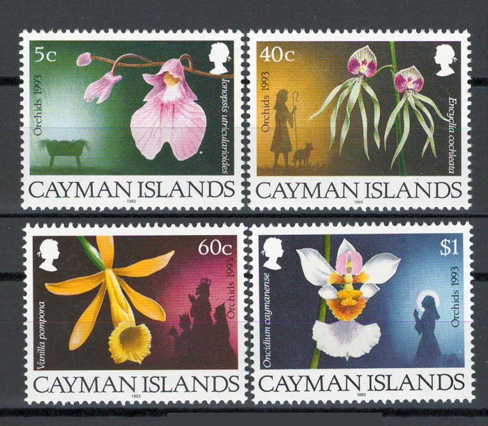 Cayman Islands 1993 Mi 694/97 MNH, nestampilat - Orhidee