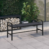 Cumpara ieftin Bancă de grădină, negru, 124,5 cm, oțel și WPC