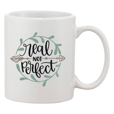 Cana alba personalizata &amp;#039;Real not perfect&amp;#039;, INOVATIX&amp;reg;. 330ml foto