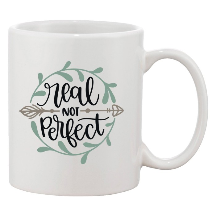 Cana alba personalizata &#039;Real not perfect&#039;, INOVATIX&reg;. 330ml