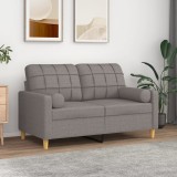 vidaXL Perne decorative, 2 buc., gri taupe, &Oslash;15x50 cm, textil