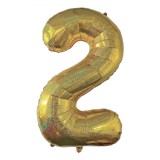 Balon Petrecere, Model Nr.2, Culoare Auriu Holografic, Dimensiuni 110x66cm, Oem