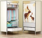 Dulap Organizator Haine Alb, 90x45x160cm, Cadru Otel, Portabil, Asamblare Usoara - Garderoba Textil Netesut