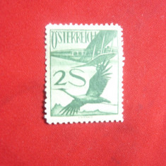 Timbru 2 Sh.verde Austria -Posta Aeriana 1925 , sarniera