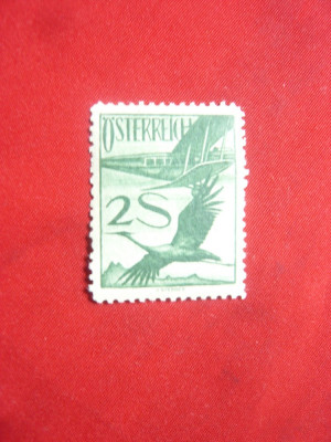 Timbru 2 Sh.verde Austria -Posta Aeriana 1925 , sarniera foto